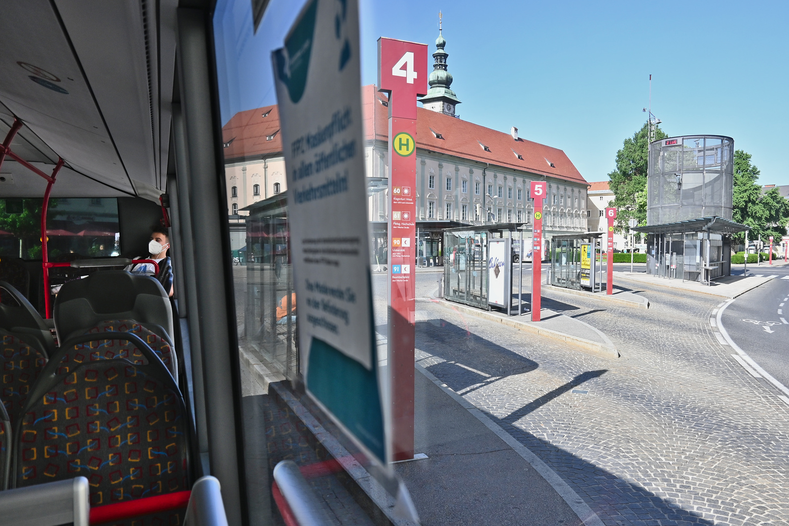 Bussteige in Klagenfurt Heiligengeistplatz
